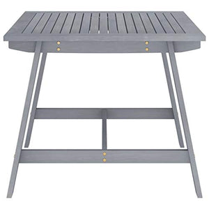 FAMIROSA Set Pranzo da Giardino 5 pz in Legno Massello di Acacia Grigio-7853