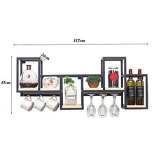 JHGJBJ Vetro di Vino cremagliera a Parete Vino Rack Vino impiccagione e la visualizzazione del Vino cremagliera Creativo Legno massello Ferro battuto