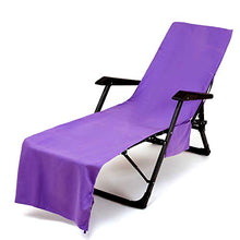 Stillshine. Portatile Asciugamano Mare Colorato Tinta Unita,Telo Mare Microfibra,Fodera per Sedia a Sdraio,Asciugamano per Sdraio con Tasche per Giardino Hotel Spiaggia Sabbiosa (Viola,75 × 210 cm)