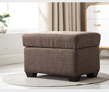 Jiangang- Piazza Imbottito Poggiapiedi, Lino Tessuto ottomano Storage Box Piede Stool, Pouf Bagagli Monoposto Bench (Color : Brown)