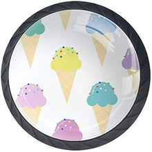 Modello colorato coni gelato Pomelli per Porta Set di 4 Pomelli per Mobili Manopole per Cassetti Cucina Armadio Vetro