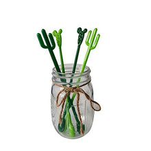 PRETYZOOM 12 Pezzi Bastoncino di Bevanda Fico D'india Design Cucchiaio di Bevanda Forniture per Feste Hawaiane per Latte d'Acqua (Verde Erba)
