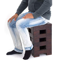 Design Delights, sgabello RUSTIKALER Brick 48" | 48 x 29 x 29 cm (altezza x larghezza x profondità), in mogano, sgabello in legno, sgabello per fiori, tavolino | Colore: 03 marrone scuro