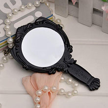WXL Specchi da Tavolo Specchio Classico per Il Trucco della Moda Black Butterfly Pieghevole Maniglia Pieghevole Specchi Cosmetici a Forma di Tondo Specchio di Trucco Specchio Trucco con LED
