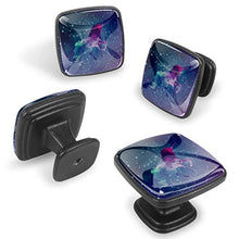 Set di 4 pezzi con maniglia quadrata per armadio da cucina, credenza, cassettiera, cassettiera, con viti, per cucina, comò, armadietto, bagno, armadio a forma di unicorno costellazione