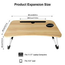 BOPUROY Tavolo Laptop, Tavolo per Notebook, Pieghevole Tavolo per Computer Portatile, Supporto PC Portatile con Gambe Pieghevoli per Divano, con Fessura per Tazza, per Lletto/Divano/Pavimento - Arredi Casa