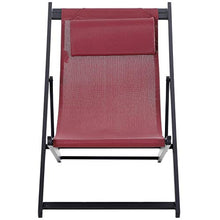 miozzi Set 2 Sedie Sdraio Pieghevoli in Alluminio 96,35x58x91,5 cm Rex Rosso
