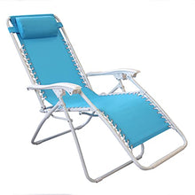 Milani Home s.r.l.s. Sdraio Pieghevole con Struttura Bianca E Textilene Blu per Campeggio Spiaggia Mare Piscina Giardino