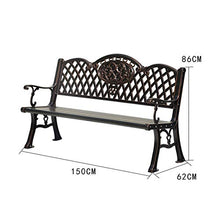 household products Outdoor Alluminio Panchina, Ferro Cava Giardino Sedile Battuto, Anti-corrosione E Panca retrò Antiruggine con Braccioli sulla Terrazza Balcone, in Grado di Ospitare 2-3 Persone