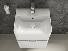 Aqua Bagno Set di mobili da bagno Piccolo, con mobiletto da bagno, in ceramica, 48 cm, colore: bianco