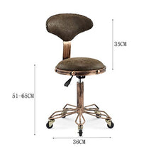 XZGang Sgabello for Il Trucco di Sollevamento, Panca da Lavoro di Bellezza Sedia da Barbiere Ruota Pulley Bar Sgabello Sedia for caffè 36 * 36 * 110CM Crea Vita Semplice (Color : Blue)