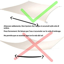 Solennoire Tenda a Vela | Vela ombreggiante Leggermente Impermeabile ~3x4m | 100% Tela di Poliestere | Ombreggiatura 98% | Corde di Fissaggio e Anelli in Acciaio Inossidabile | Beige