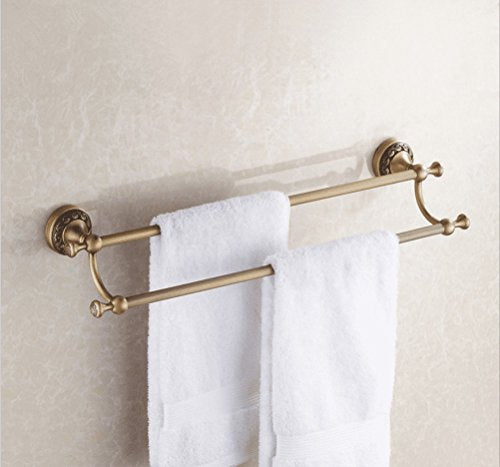 MBYW Portasciugamani Moderno Minimalista Portasciugamani Elegante per Il Bagno Antico/Porta Asciugamani/Rame Puro/Doppio portasciugamani/Tutto Rame/Intagliato/Pendente /