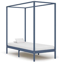 FAMIROSA Giroletto con Baldacchino 2 Cassetti Grigio in Pino 90x200 cm