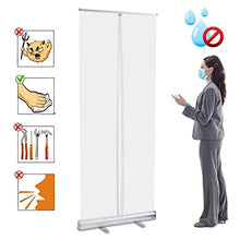 Banner Roll Up Trasparente Portatile, Schermo Arrotolabile Scudo Starnuto, per Scuole, Uffici, Supermercati, Ristoranti, 80X200 cm (31,5X78,7 Pollici)