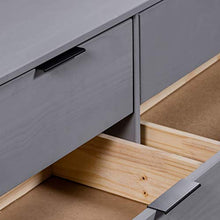 Tidyard Cassettiera Grigia 119,3x39,5x73,6 cm in Legno Massello di Pino