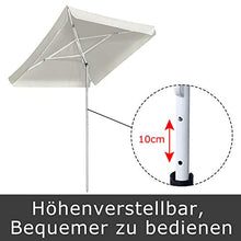 LZQ - Ombrellone rettangolare 185 x 140 cm, da giardino, altezza regolabile: 135 cm ~ 225 cm, colori: grigio scuro/beige/tortora/blu.