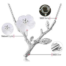Baoxiaohed Collana in Argento Sterling, 925 Sterling Argento Temperamento Pianta Fiori Collana di Moda Tinta Unita, Adatta per Festa, Festa, Compleanno E Anniversario
