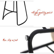 yunyu Sedia Ufficio,Sgabello da Bar Alto in Legno massello Nero, (Seduta 75 cm, 30 Pollici), Cuscino in Legno massello con Struttura in Ferro per ristoranti, Bar, caffè, banco Reception