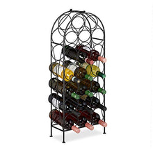 Relaxdays Portabottiglie, 20 Bottiglie, Decorativo, Cantinetta per la Cucina, Cantina, Bar, Metallo, 83x34x17 cm, Nero