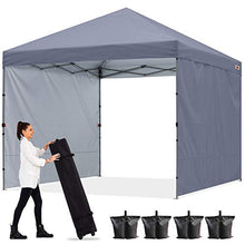 ABCCANOPY Gazebo pop-up 2,5 x 2,5 m con due pareti solari, completamente impermeabile, per uso commerciale, borsa con ruote, 4 picchetti
