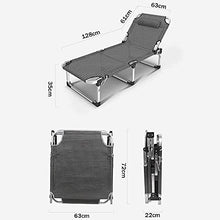 CDFC Pieghevole reclinabile Sole Lettino Giardino Camping Bed Sedia Accompagnatore Bed Letto Sun Regolabile in TextOline
