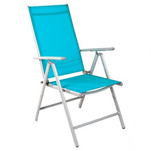 Sedia pieghevole in 7 posizioni con telaio in alluminio e rivestimento in tessuto, 54 x 64 x 106 cm, colore: Petrolio