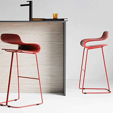 LF- Bar Stool in Acciaio Inox Bar Stool casa di Alta Semplice Sgabello Bar Sedia Alta Sedia Creativo semplicità (Color : Red, Size : 66cm)