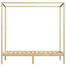 Lasamot Struttura Letto in Legno di Pino con 2 cassetti, Struttura a baldacchino per zanzariera, Staffa per Montante, Adatta per Materasso 100x200 cm (Materasso Non Incluso), Legna Leggera