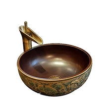 WEHOLY Lavabo in Resina Lavabo da Incasso Ovale in Pietra Naturale Rotondo Lavabo Piccolo retrò Lavabo Jingdezhen Ceramica Hotel Lavabo antispruzzo
