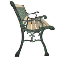 Miadomodo Panca giardino esterno panca in legno con ghisa ca. 122 x 56 x 74 cm con design a croce