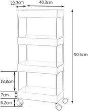 Knoijijuo Trolley 4 Livelli, Cucina Soggiorno Sala da Bagno Camera Auto Abstell, Carrello Multifunzionale con Ruote,Bianca
