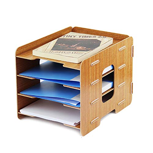Schedario Classificatore Verticale Schedario, Classificatore Da Tavolo In Legno, 4 Strati Di Articoli Per Ufficio Creativi, Cartella Della Scatola Di Immagazzinaggio Di Libri A Più Strati, Per Uso Uff