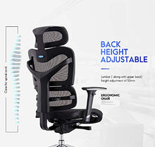 YUYTIN Sedia per Computer Sedia da Ufficio ergonomica, Ventilazione a Rete Completa, Sedia Boss, Sedia Girevole e-Sport reclinabile, Regolabile in Altezza