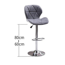 FIONAT Sgabelli da Bar Sedia da Bar Regolabile in Altezza Moderna Seggiolone Sollevamento Domestico Girevole in Pelle Sintetica per Home Office Sedia da Cucina-Grey_Linen