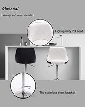 Sedia da bar in pelle, sedia da bar semplice, sedia da bar con schienale, sedia da bar con cassa, sedia da bar con ascensore, set da 2 (bianco-1)