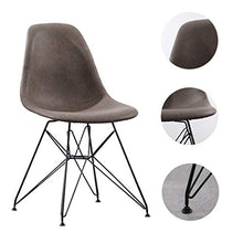SYN-GUGAI Arredamento Set di 4 Sedie da Pranzo in Pelle PU, Gambe in Metallo Nero, Sedie Laterali Imbottite per Lounge, Ristoranti Commerciali, Reception, Soggiorno (Color : Brown)