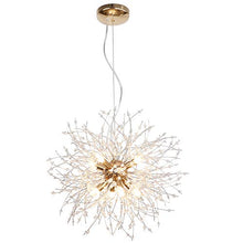LynPon moderno lampadario in oro cristallo sputnik plafoniera fuochi d'artificio lampada a sospensione apparecchio per sala da pranzo camera da letto (8 luci, diametro 15,7 pollici)