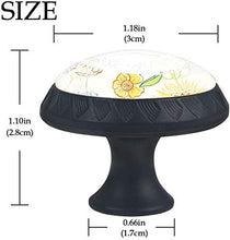 Foglie dipinte a mano motivo floreale Pomelli per Porta Set di 4 Pomelli per Mobili Manopole per Cassetti Cucina Armadio Vetro