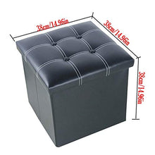 QFdd Poggiapiedi Letto Matrimoniale Cassapanche,Cubo Pouf Panca in Ecopelle,Tragbare Panca Pouf,Scatole Portagiochi per Bambini 38 * 38 * 38 Cm Nero