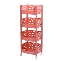 HYRL Portapacchi in plastica, 4 Tier Cucina Carrello di stoccaggio con Ruote Frutta cremagliera di Verdura per Il Bagno Multifunzione organizzare Rack Storage,#1