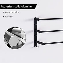 KES Portasciugamani Bagno 60 CM Portasciugamani da Parete con 2 Ganci Porta Salviette 3-Tiers Porta Asciugamano Alluminio Porta Nero, BTH400S60DG-BK