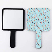 Specchio a mano, nuotatori con pinne modello quadrato palmare specchio con maniglia per trucco casa salone di viaggio uso 9 cm L x 16 cm L