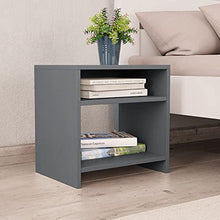 vidaXL Comodino con Ripiano e Vano a Giorno Classico Elegante Versatile Armadietto Notte Tavolino Salotto Grigio in Truciolato
