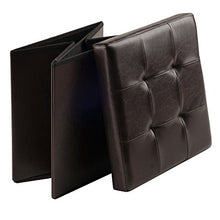 winsome Ashford legno massello ottomano con contenitore in ecopelle in espresso Finish