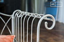 pib Panca Grigia Metalo in Stile Shabby Chic - Prodotto 100% in Metallo, Finitura Vernice | Metallo Perforato e Linee Curve - Grigio Topo Perlato (L143 x H85 x P92 cm)