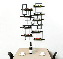 ZLJ Portabottiglie da Parete in Ferro Art da 10 Bottiglie Portabottiglie da Vino a Parete Bar Cafe Display Stand Rack
