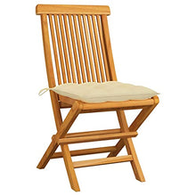 vidaXL Sedie da Giardino 2 pz Cuscini Bianco Crema in Massello di Teak
