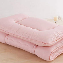 Futon Materasso Singolo per Student Dormitory Materasso Pieghevole Futon, Morbido e Traspirante Addensare Tatami Mat Sleep,Rosa,Queen