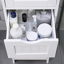 YJIIJY Mobiletto Bagno, Cassettiera Armadietto Bagno da 4 Cassetti in Legno Salvaspazio 30 x 30 x 82 cm Organizzatore Multifunzionale per Bagno per Bagno Soggiorno Corridoio Camera da Letto Bianco